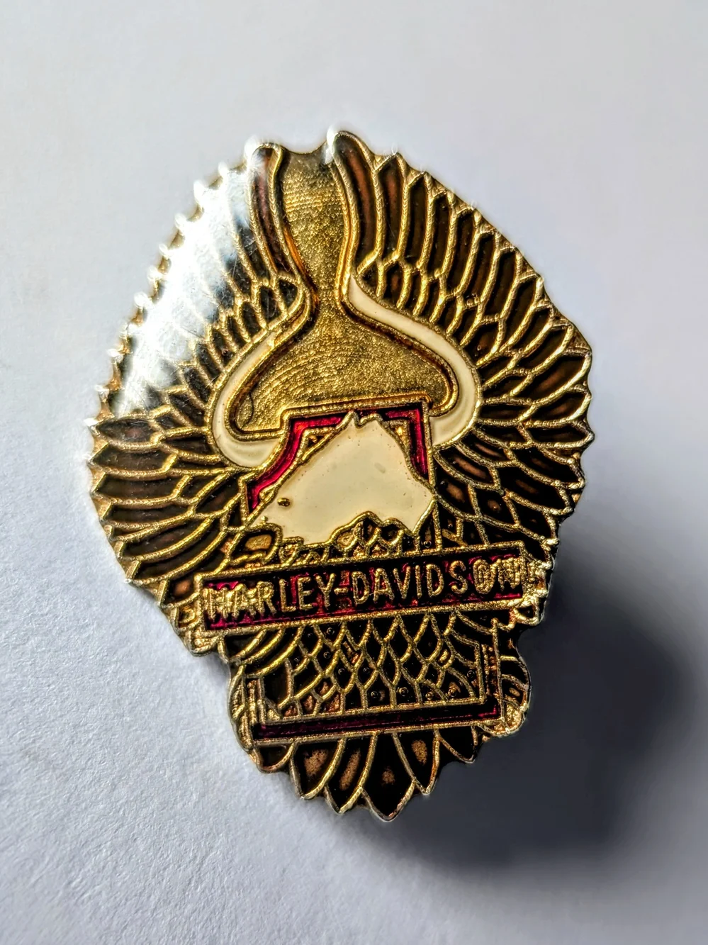 Vintage Harley-Davidson Metal Lapel Pin Eagle with Outstretched Wings